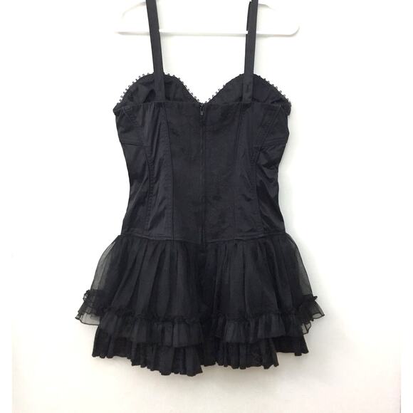 TRIPP NYC Daang Goodman Corset Tutu Pleated Gothic Black Dress  Sz L - Picture 3 of 12